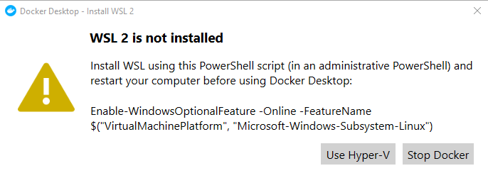 WSL2 is not installed